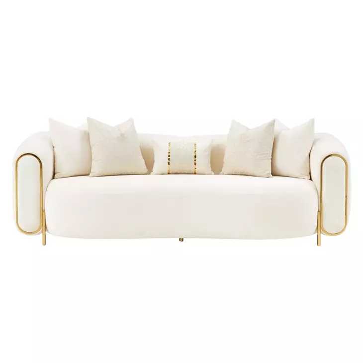 Sassani Crepe and Gold 100" Sofa