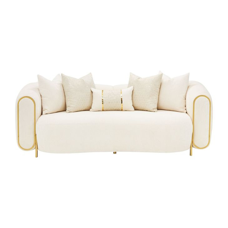 Sassani Crepe and Gold 88" Loveseat