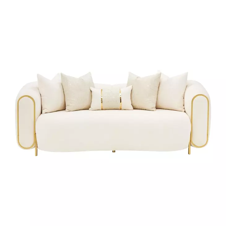 Sassani Crepe and Gold 88" Loveseat