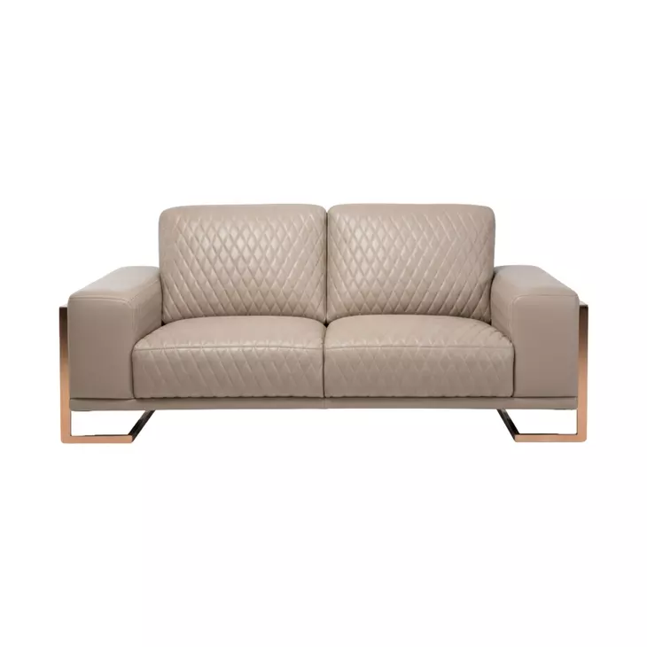 Mia Bella Peach Leather 78" Loveseat