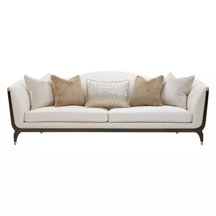 Paris Chic Cremini and Espresso 100" Sofa