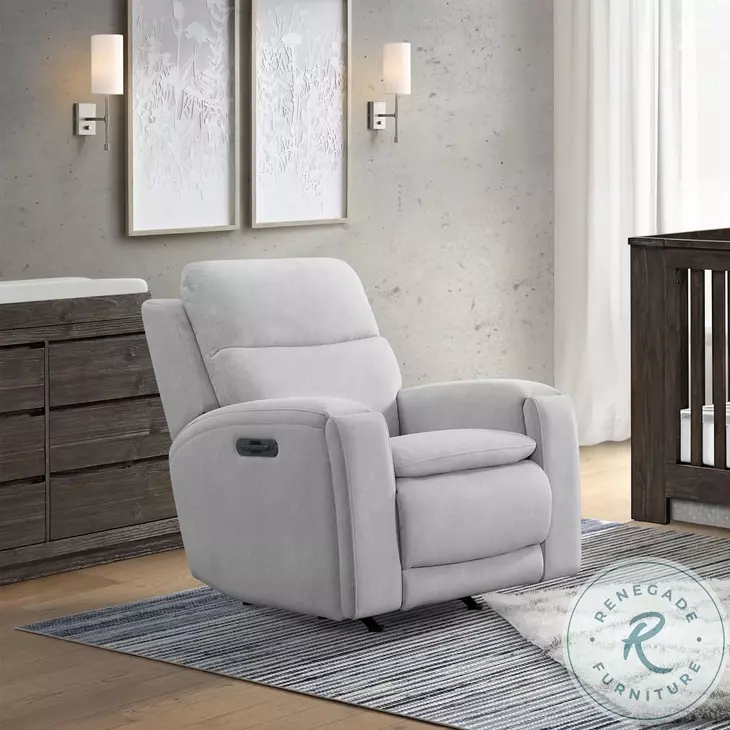 Aiden Dusty Gray Triple Power Glider Recliner with USB Port