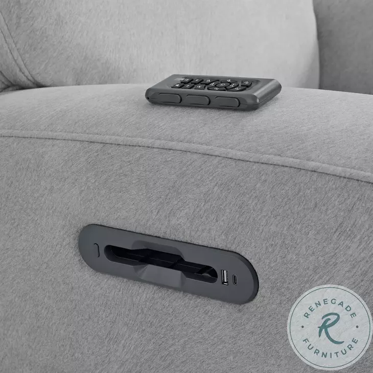 Aiden Dusty Gray Triple Power Glider Recliner with USB Port