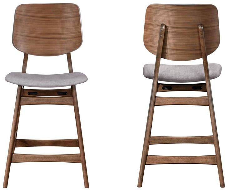 Oscar Dark Gray Upholstered Counter Height Chair Set of 2