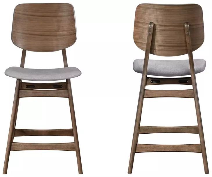 Oscar Dark Gray Upholstered Counter Height Chair Set of 2