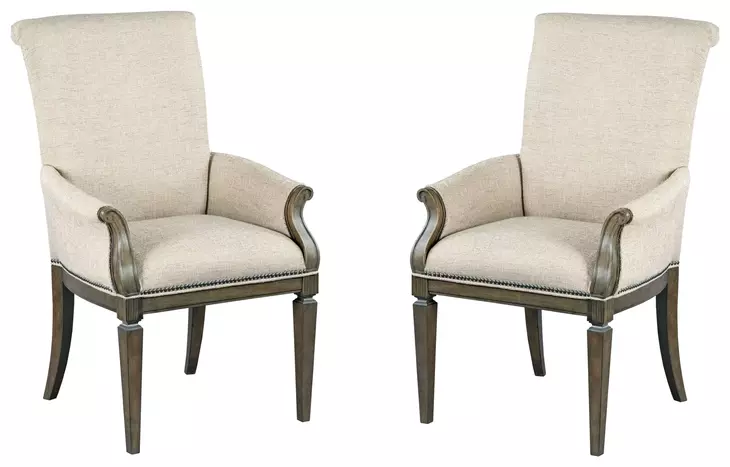 Savona Versaille Painted Upholstered Camille Arm Chair with Nailhead Trim Set of 2