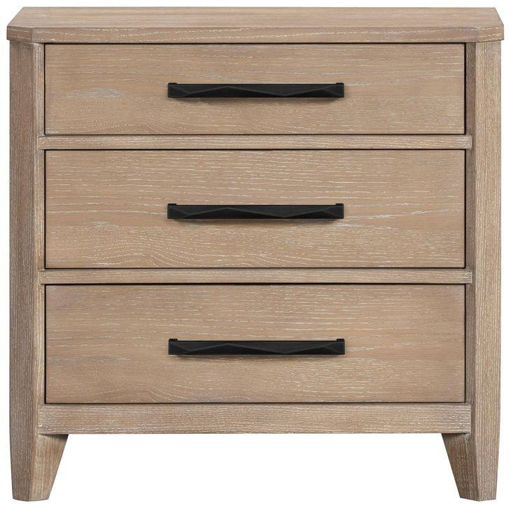 Breckenridge Medium Brown 3 Drawer Nightstand with USB Charging and LED