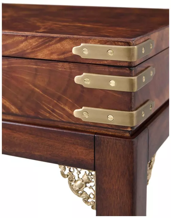 Althorp Ramsey Mahogany and Gold Rectangular Bingham Accent Table