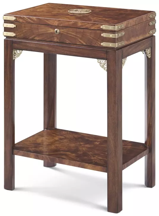 Althorp Ramsey Mahogany and Gold Rectangular Bingham Accent Table