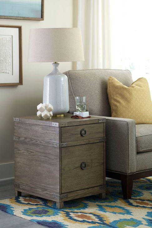 Crawford Trunk Light Stain Rectangular Chairside Table