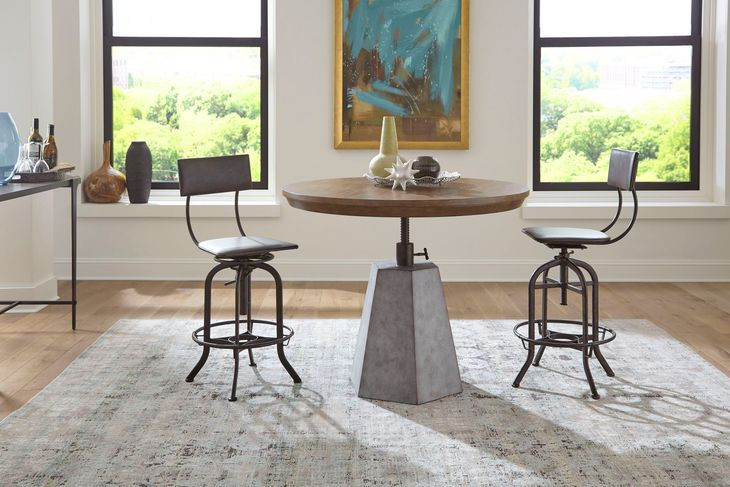 Olmsted Medium Stain Adjustable Height Round Dining Table