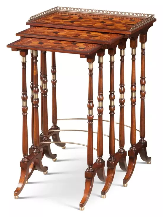 Althorp Living History Heirloom South Drawing Room Parquetry Occasional Table Set