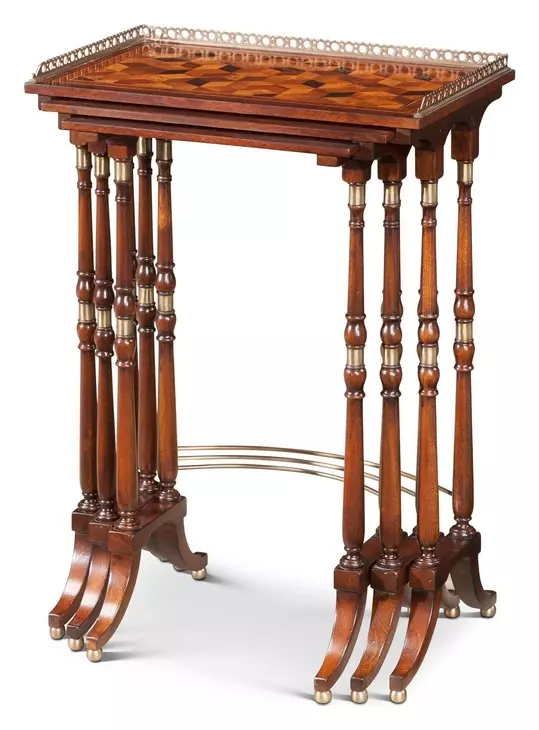 Althorp Rectangular South Drawing Room Parquetry Nest of Tables