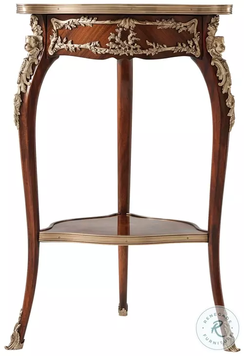 Caryatids Ramsey Mahogany 18" Round Accent Table