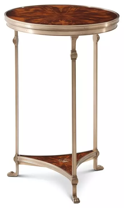 Althorp Ramsey Mahogany and Gold Round Trefoil Spencer Accent Table