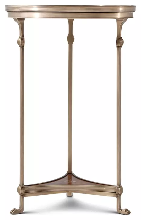 Althorp Ramsey Mahogany and Gold Round Trefoil Spencer Accent Table