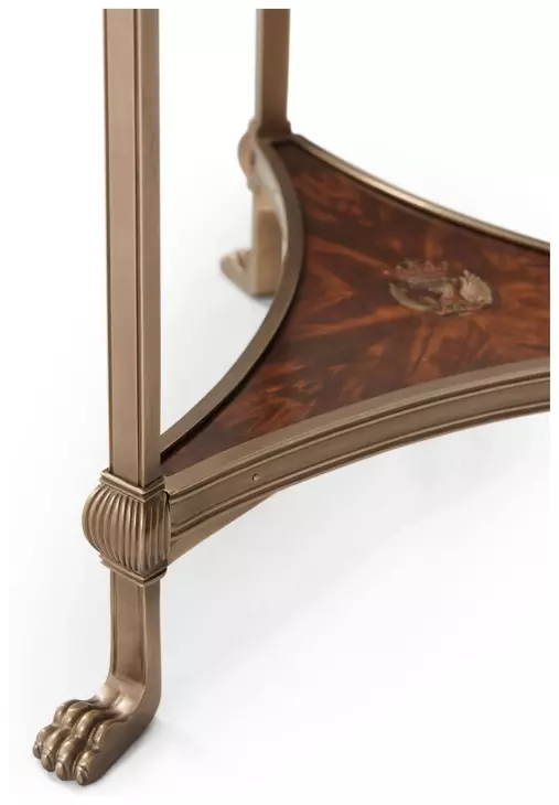Althorp Ramsey Mahogany and Gold Round Trefoil Spencer Accent Table