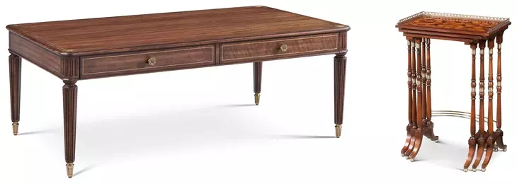 Althorp Living History Heirloom South Drawing Room Parquetry Occasional Table Set