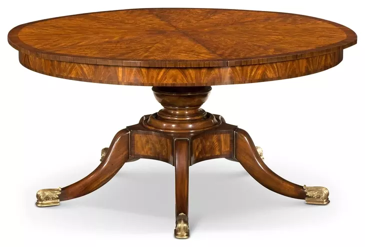 Althorp Living History Ramsey Mahogany and Gold Extendable Dining Room Set
