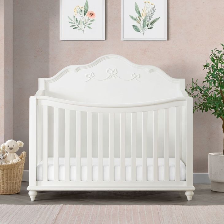 Annie White Convertible Crib with Guardrails