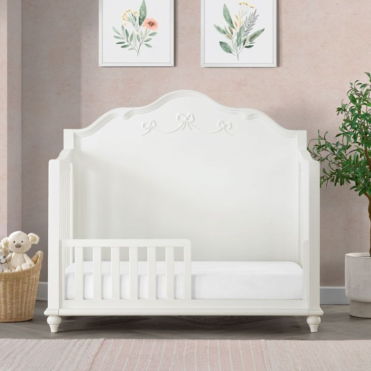 Annie White Convertible Crib with Guardrails