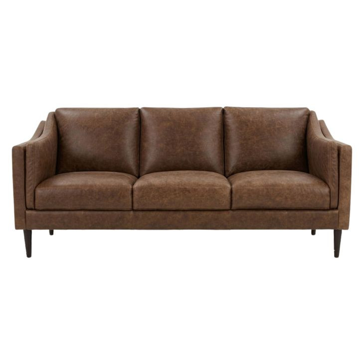Brighton Bomber Tan 81" Leather Sofa