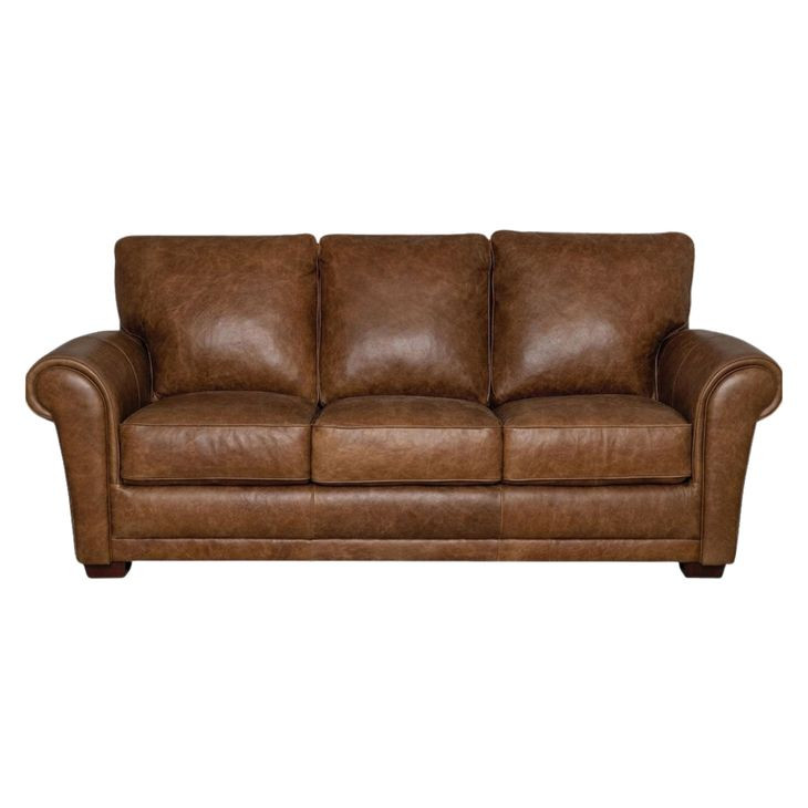 Maverick Cinnamon 88" Top Grain Leather Sofa