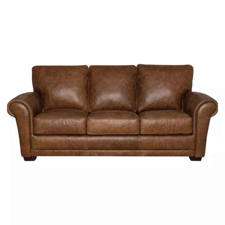 Maverick Cinnamon 88" Top Grain Leather Sofa