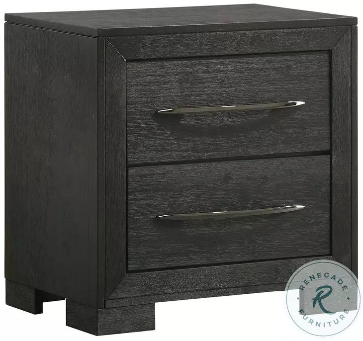 Kenn Black 2 Drawer Nightstand