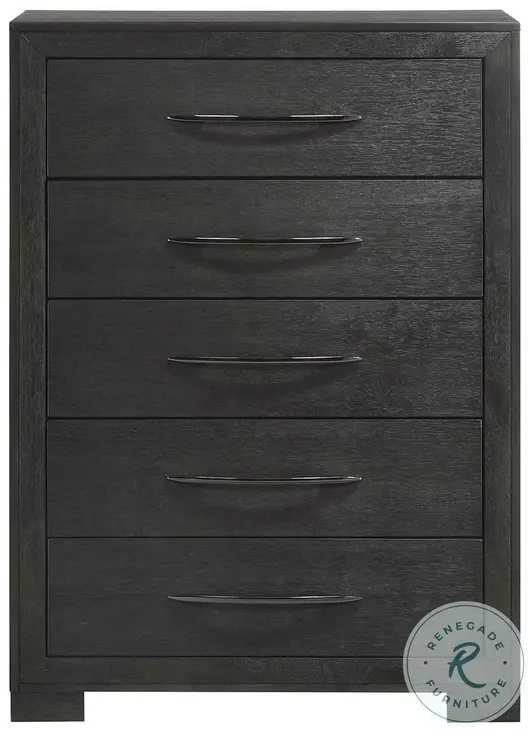 Kenn Black 5 Drawer Chest