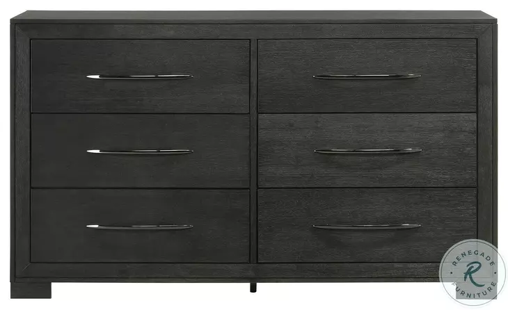 Kenn Black 6 Drawer Dresser