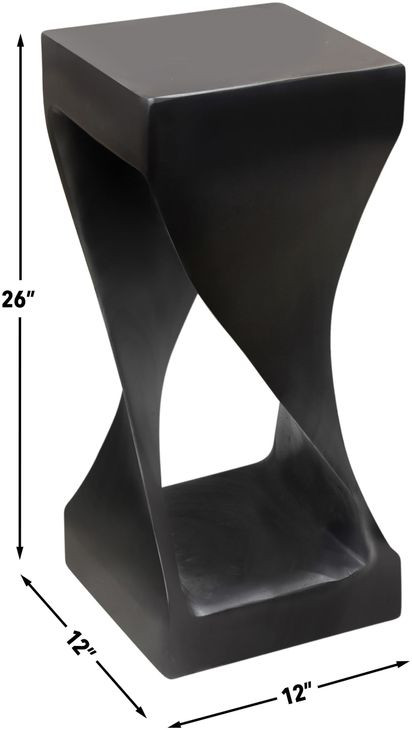 Solana Black Square Accent Table