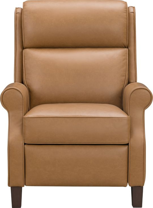 Amber Santa Fe Brandy Leather Push Thru The Arms Recliner