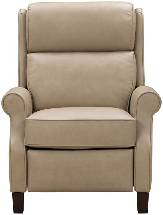 Amber Cashmere Stone Leather Push Thru The Arms Recliner