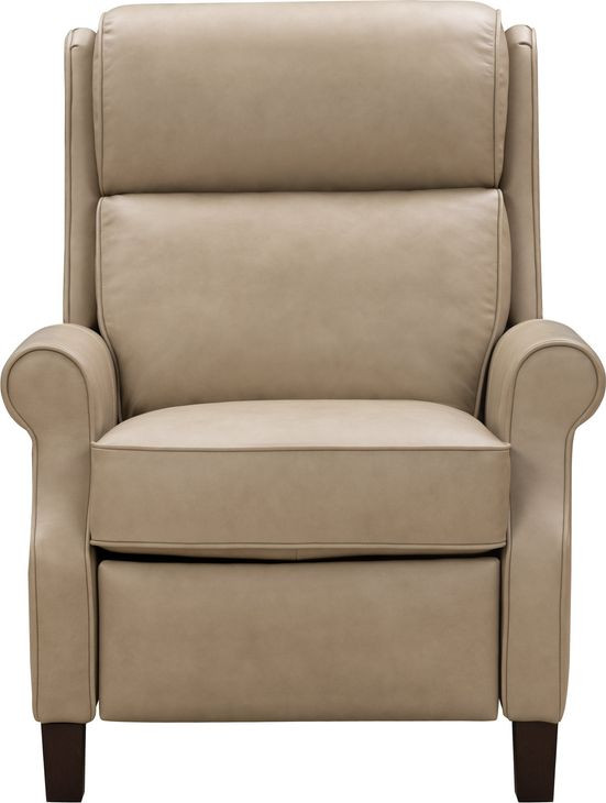 Amber Cashmere Stone Leather Push Thru The Arms Recliner