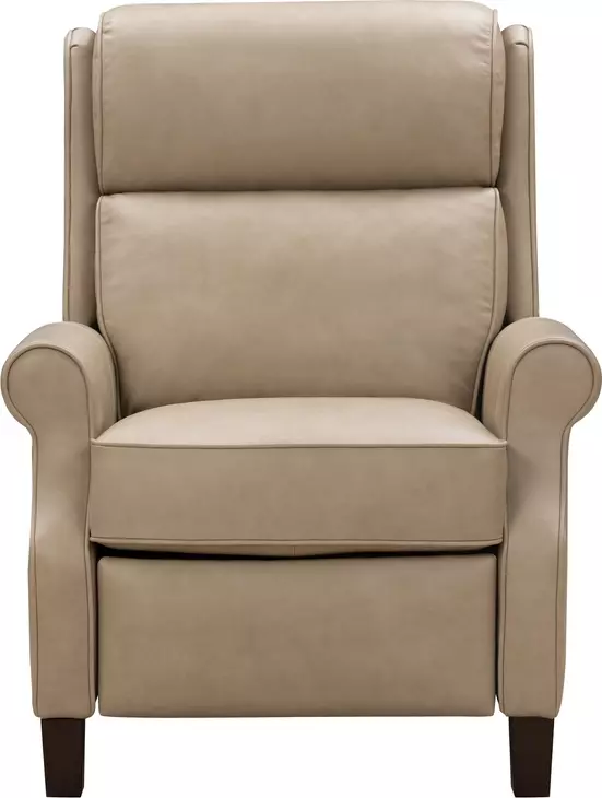 Amber Cashmere Stone Leather Push Thru The Arms Recliner