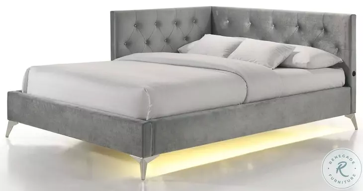 Juniper Grey Full Upholstered Platform Bed