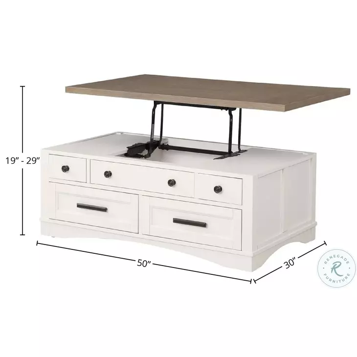 Nantucket Cotton Cocktail Table with Lift Top