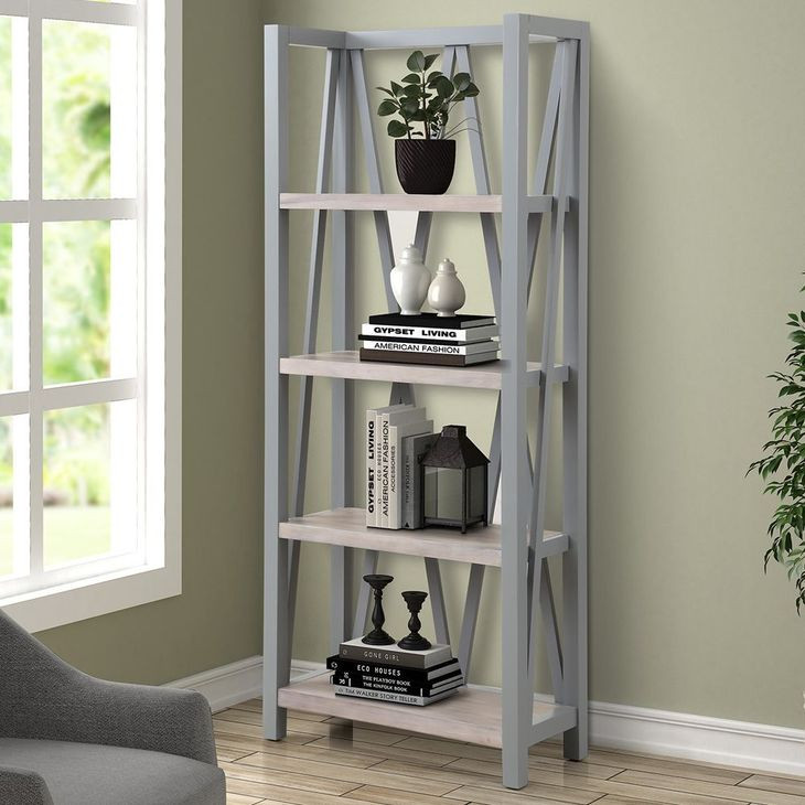 Americana Modern Dove Etagere Bookcase