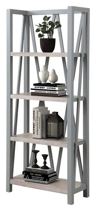 Americana Modern Dove Etagere Bookcase