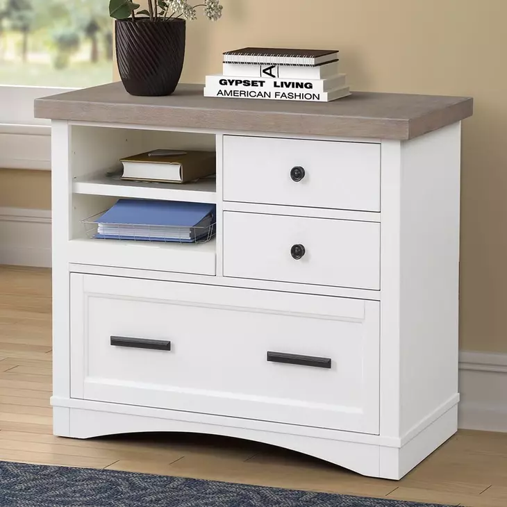 Nantucket Cotton Functional File Cabinet With Power Center