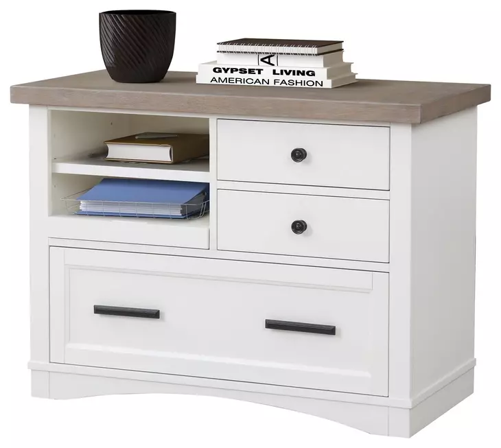 Nantucket Cotton Functional File Cabinet With Power Center