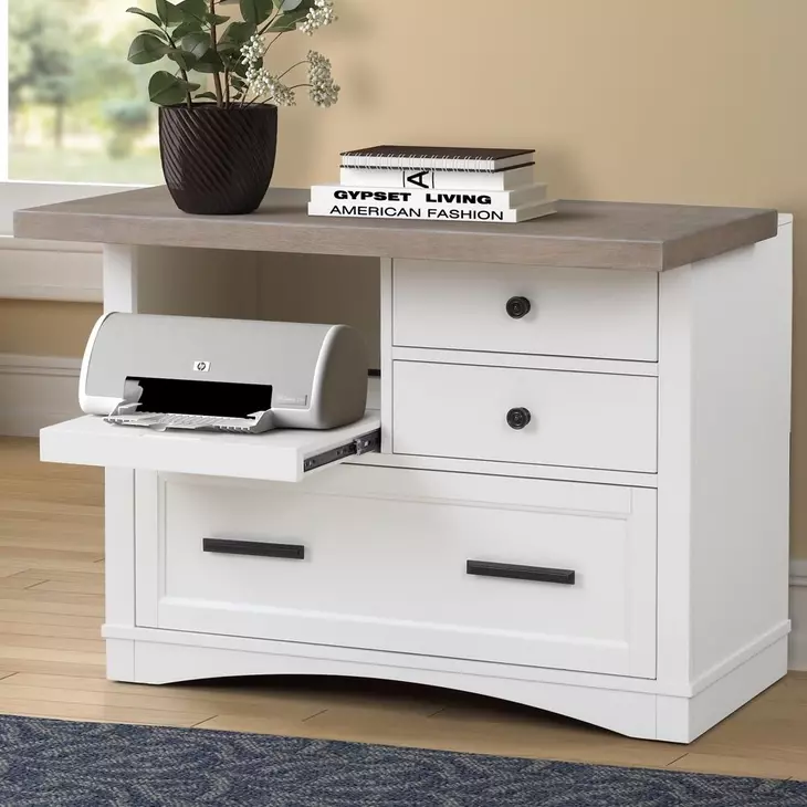 Nantucket Cotton Functional File Cabinet With Power Center
