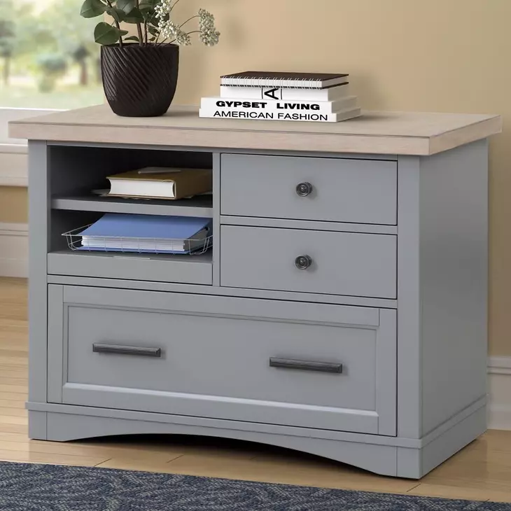 Nantucket Dove Functional File Cabinet With Power Center