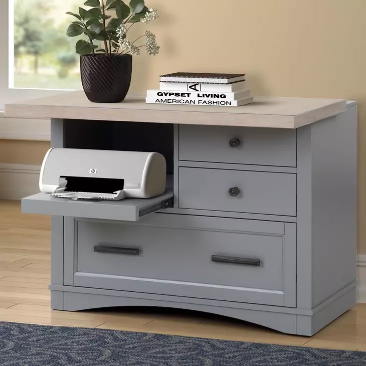 Nantucket Dove Functional File Cabinet With Power Center