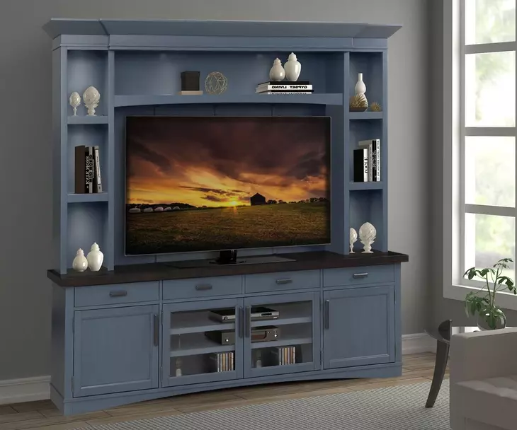 Americana Modern Denim Entertainment Wall