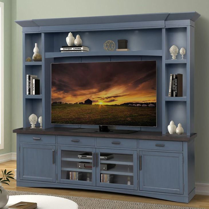Americana Modern Denim Entertainment Wall