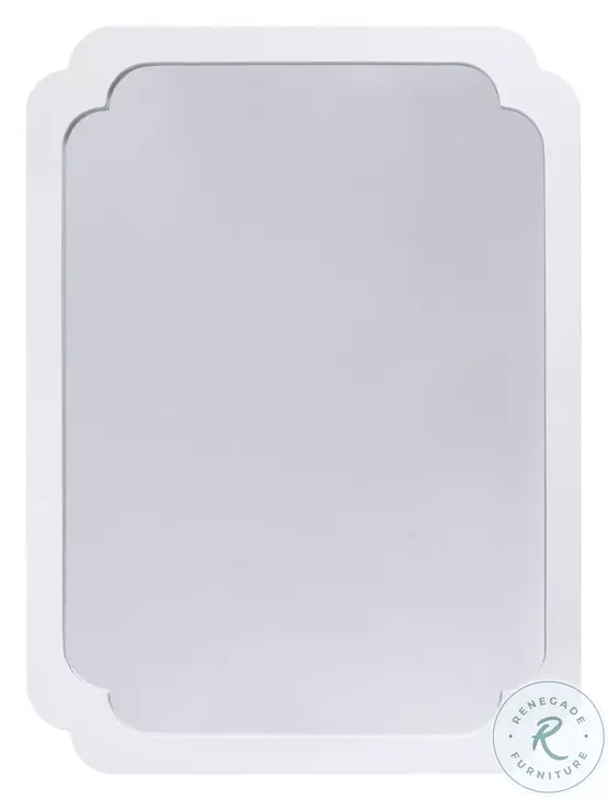Amelia White Lacquer Pinched Corner Mirror