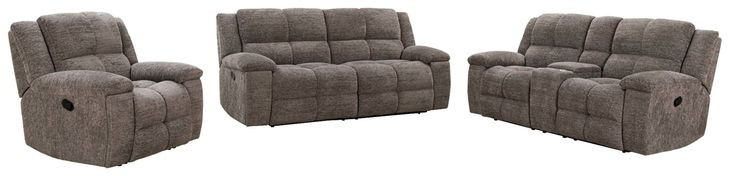 Buster Cabot Stone Manual Reclining Living Room Set with USB Charging