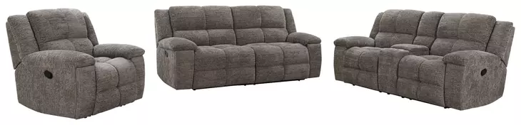 Branton Cabot Stone Manual Reclining Living Room Set with USB Charging